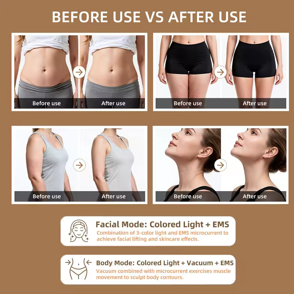 3 IN 1 Body Sculpting Machine Liposuction Massager Body Anti Cellulite Tool Microcurrent Facial Skin Tighten Device Fat Burner