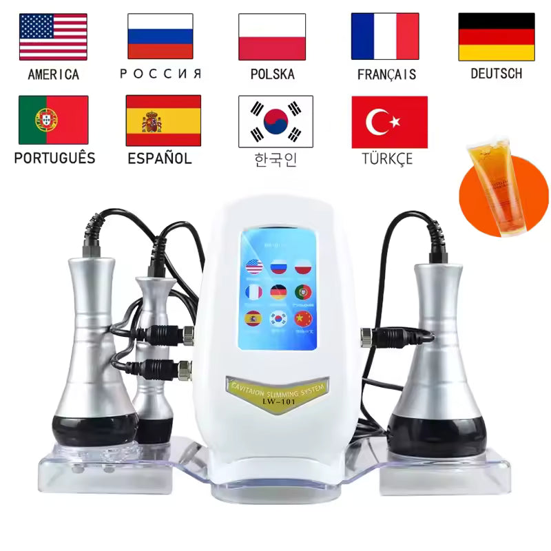 3 In 1 40K Cavitation Body Slimming Machine Facial Massager Skin Tighten Face Lifting Vacuum Suction wrinkle removal